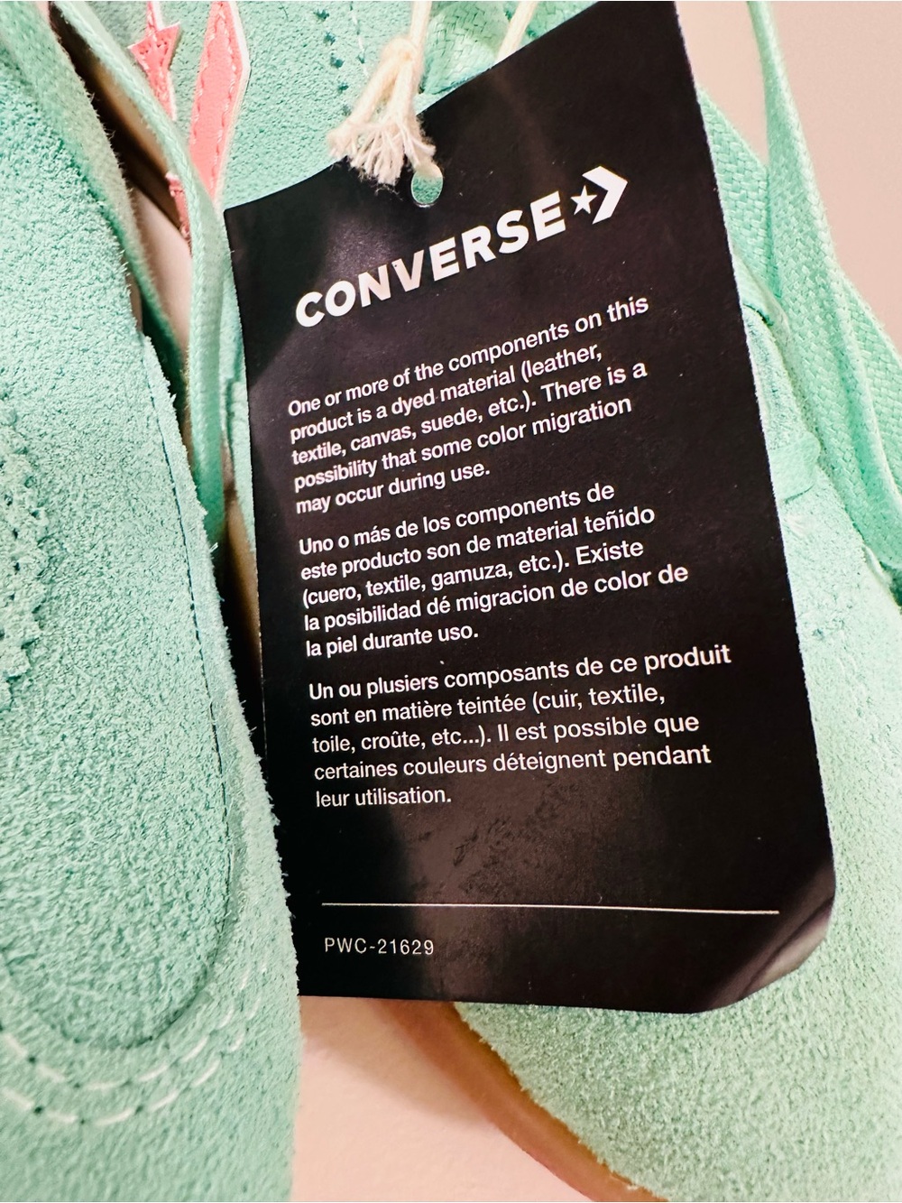 Converse Suede Tennis Sneakers in Mint with Pink Accents NWT - Picture 4 of 8
